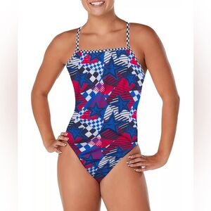 Speedo Women's Printed Double Crossback Swimsuit NWT Size 34  MSRp 58$